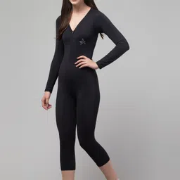 ullas Solid Women Black Swimsuit image 3