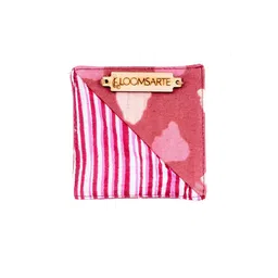 loomsarte Red Cotton Fabric Square Bookmark With Unique Design 3 X 3 Inch image 3
