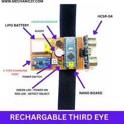 mechanic37 Third Eye For Blind Person Engineering Science Project ( Rechargeable ) Educational Electronic Hobby Kit image 4
