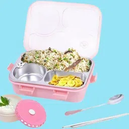 kello Steel Airtight Leak-Proof Tiffin Box for Kids Lunch Box, School, Office T38 3 Containers Lunch Box image 1