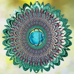 adfresh Wind Spinner Mandala Rich Green Starry Sky| Wind Spinner Mandala | Stainless Steel Windchime image 5