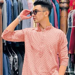 orifab Men Embroidered Cotton Blend Straight Kurta-picture-18