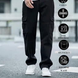 n club Men Relaxed Fit Mid Rise Black Jeans-picture-18