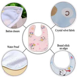 empoison 1Ps Baby Bibs Apron For Feeding & Drooling Cute Animated Print With Tich Button image 4