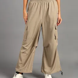 hrx by hrithik roshan Women Solid Beige Track Pants image 1