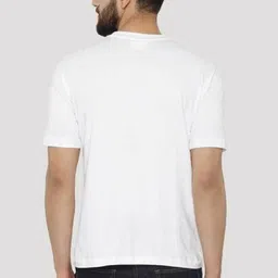 tee gallery Men Printed Round Neck Polyester White T-Shirt image 2