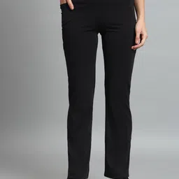 color capital Women Solid Black Track Pants image 2