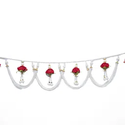 shoppix world Handmade 36" Door Toran White Flower Design for Entrance Door Hanging Toran-picture-25