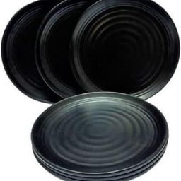 everbuy Spiral Black Quarter/Half Plates Melamine Chapati Plates (8 Inch) Half Plate-picture-6