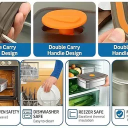 dillion Stainless Steel Fridge Container - 1500 ml image 5