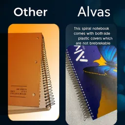 alvas Dual Plastic Cover (Front & Back) A4 Notebook | Ruled | 60 GSM | 200 Pages image 5
