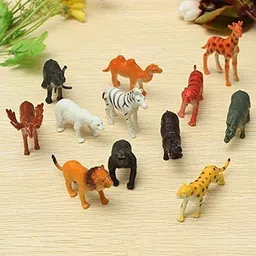 cj children's joy 12 Piece Jungle Animal Toy Figures Set – Mini Wild Animal Toys for Kids image 2