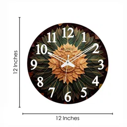 olive tree Verona Multicolour Engineered Wood Wall Clock image 3