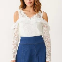 anupama collection Women Fit and Flare White Above Knee/Mid Thigh Length Dress-picture-10