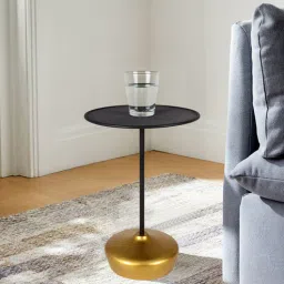 Stirling Metal End Table Black & Golden Finish-image-31