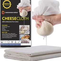 darshanam world Natural Ultra Fine Cheese Cloths for Straining Reusable, Making Cheese, Baking Collapsible Strainer-picture-25