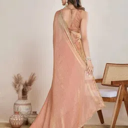 vraggi Solid/Plain Bollywood Chiffon, Pure Silk Saree image 2