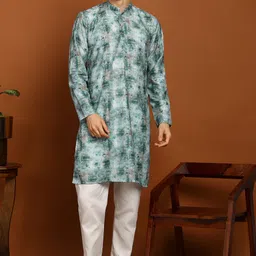 fubar Men Embellished Cotton Blend Straight Kurta image 4
