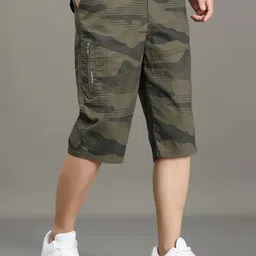 sti Military Camouflage, Printed, Geometric Print Men Multicolor Cargo Shorts image 5