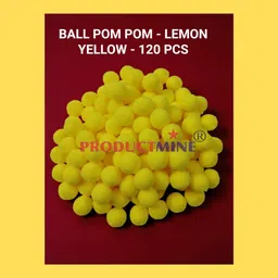 productmine LEMON YELLOW COLOR Pom Pom Balls Supplies DIY Creative Craft 2 CM Pack of 120 pc image 3