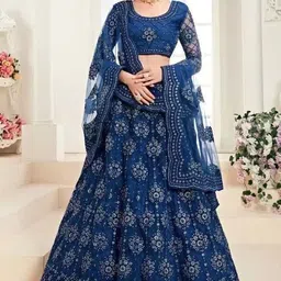 house of common Embroidered Semi Stitched Lehenga Choli image 1