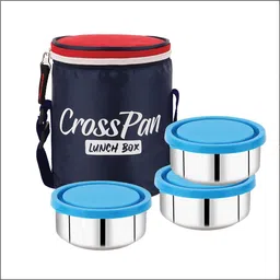 crosspan Stylo Stainless Steel Lunch Box /Tiffin box 3 Containers Lunch Box image 1