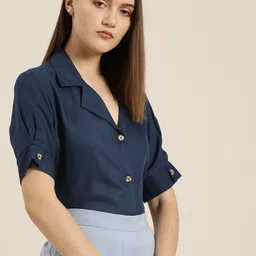 her by invictus Women Regular Fit Solid Casual Shirt-picture-25