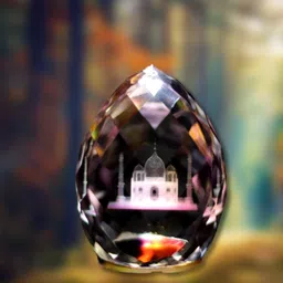 lilone Decorative Designer Crystal Taj Mahal Showpiece for Valentine Gifts for Girlfriend, Home/Living Room/Bedroom / Home Décor/Gift Item Decorative Showpiece - 5 cm-picture-34