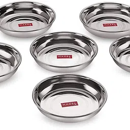 hazel Designer Stainless Steel Dishes / Plates - 6 Pcs Set, Quarter Plate-picture-26