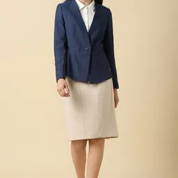 allen solly Women Checkered Single Breasted Formal Blazer image 2