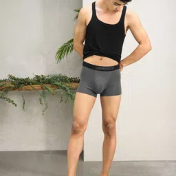 damensch Deo-Soft Anti-Bacterial Grey Solid Men Trunk image 3