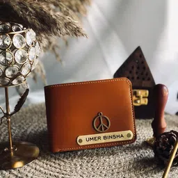 navya royal art Men Casual, Formal, Evening/Party, Formal, Trendy Tan Artificial Leather, Genuine Leather Wallet image 1