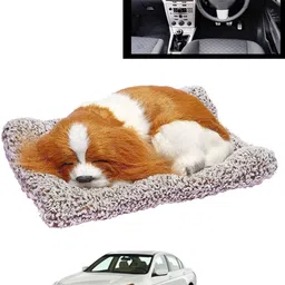 ccmm Golden/White Car Interior Dashboard Durable White Sleeping Cute Dog Toy-5 Decorative Showpiece - 15 cm-picture-12