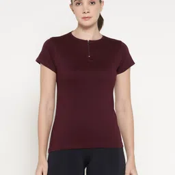 ap'pulse Women Solid Round Neck Pure Cotton Pink T-Shirt-picture-23