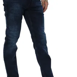 mufti Men Slim Mid Rise Dark Blue Jeans image 4
