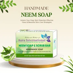 aura international Neem Soap | Neem Bath soap & Scrubar image 2