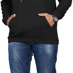 krishna fashion Men Full Sleeve Solid Hooded Sweatshirt image 3
