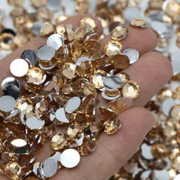aj fashiion 5MM Round Shape LIGHT GOLD Crystal Beads,1500 Pieces, for Art&Craft image 1