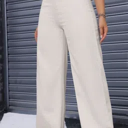 nucloths Women Straight Fit High Rise White Jeans image 2