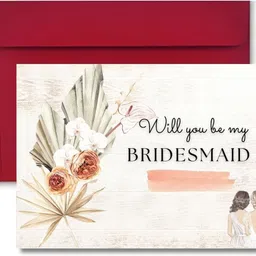 aanyacentric 5.8x8.3inch Will You be My Bridesmaid Invites with Envelopes Invitation Card-picture-36