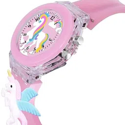 regards 3D Cartoon 7 Multicolor LED Luminous Lights with Silicone Strap Analog-Digital Watch - For Boys & Girls Unisex Best Birthday Gift Analogue Wrist Watches for Age 3-10 yrs image 3