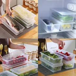 vatukdy Plastic 6 PCS KITCHEN FOOD FRUIT VEGETABLE MASALA STACKABLE CONTAINERS BOX Storage Basket image 4