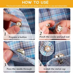 KDGTREADS Pearl Buttons Brooch Buttons Cover Brooch image 3