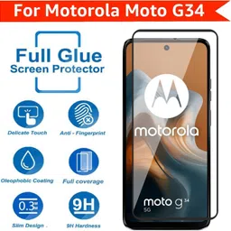 EITANSHA CREATION Edge To Edge Tempered Glass for Moto G34 5G, Motorola G34 5G image 2