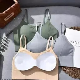 priyaenterprise Pack of 3 Women Cami Bra Lightly Padded Bra-picture-30