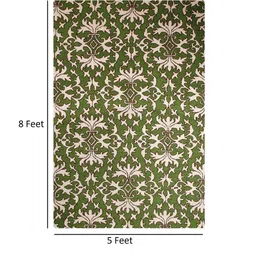 imperial knots Green Wool Suzani 8 x 5 Feet Hand Tufted Carpet image 3