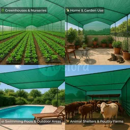 aestora (10ftx15ft)-75% Green Shade House Agro Net/Shade for Terrace, Garden, Greenhouse Portable Green House image 2