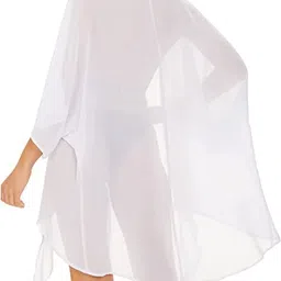 sun-rose fashions Solid Georgette Women's Sexy Bikini Cover up Body wrap knot Pareo | Beach Cover up | Shrug | Overcoat | One Size fits All image 3