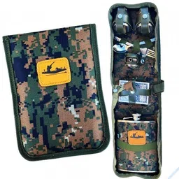 cpex Hunting Companion Set Hip Flask Mug, 2 Cups, Fork, Spoon, Playing Cards Stainless Steel Hip Flask image 3