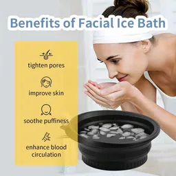 niralasa Silicone Massage Bowl Face Ice Bowl Silicone Collapsible Basin Ice Tray Foldable Ice Bath Bowl image 3